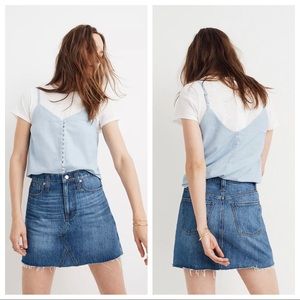 Madewell Rigid Denim A-Line Mini Raw Hem Skirt 27